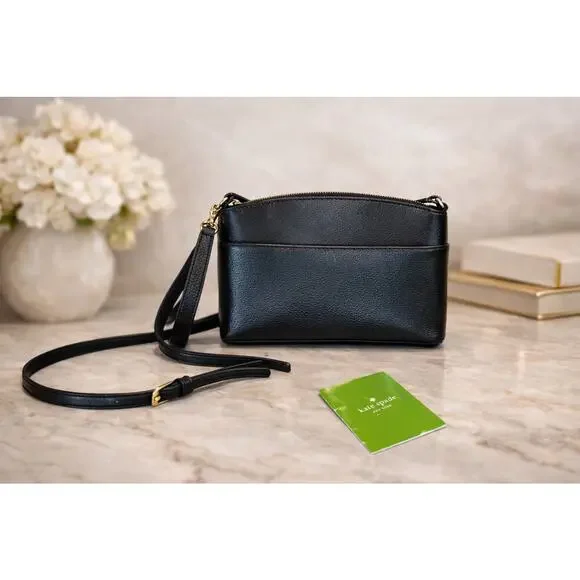 Kate Spade Millie Grove Street Crossbody Black Pebbled Leather Purse - Picture 3 of 11